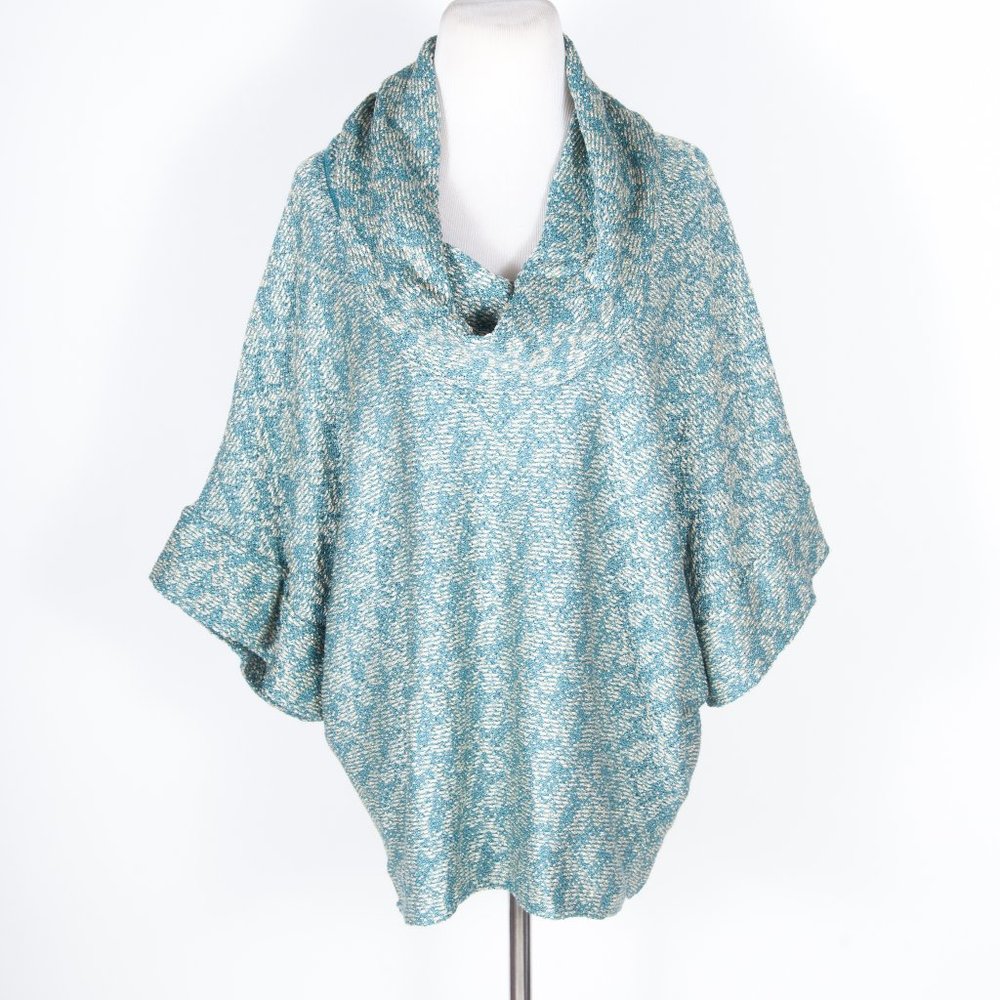 St. John Santana Knit Drapey Cowl Neck Sweater